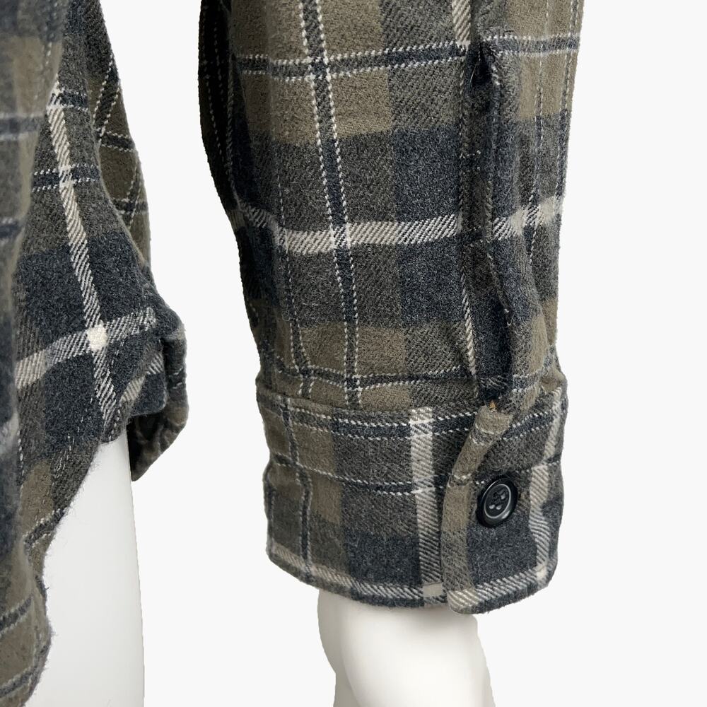 GRAYERS Long-Sleeve Button-Up Flannel (Brown, White, Black | Large) - Picture 7 of 9